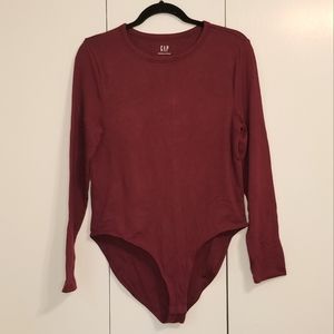 GAP Modern Crewneck Longsleeve Burgundy Tshirt Bodysuit